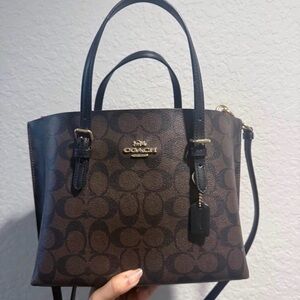 Coach Dark Brown Signature Tote